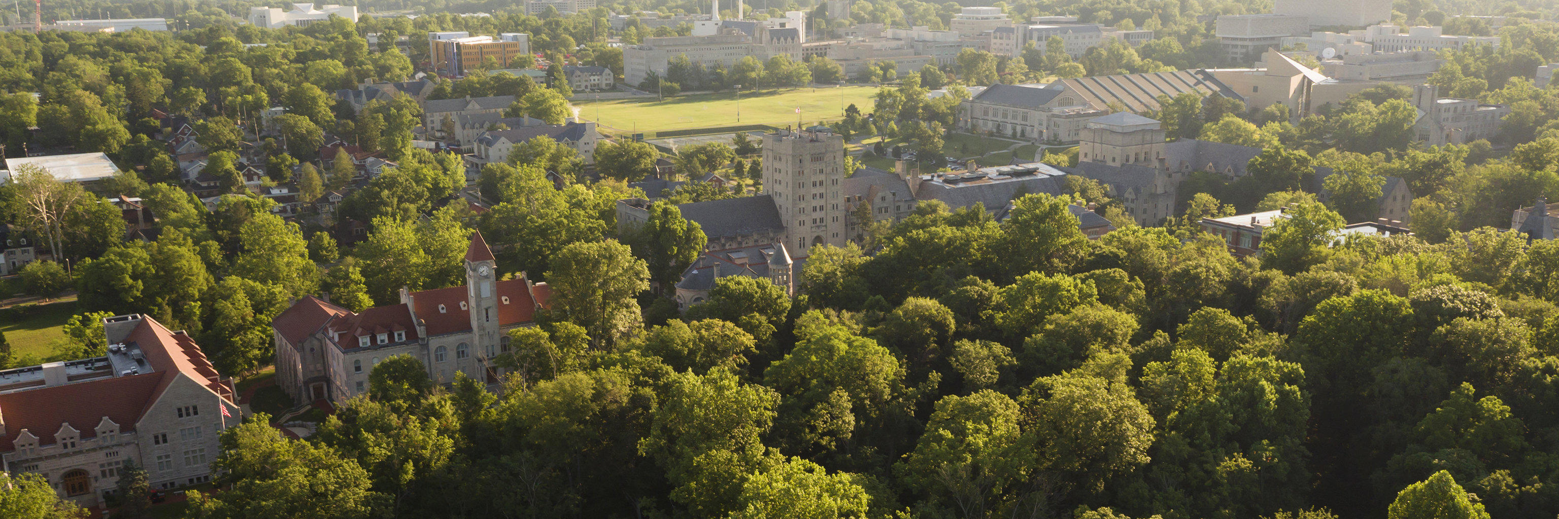 Aerial view of Indiana University Bloomington.